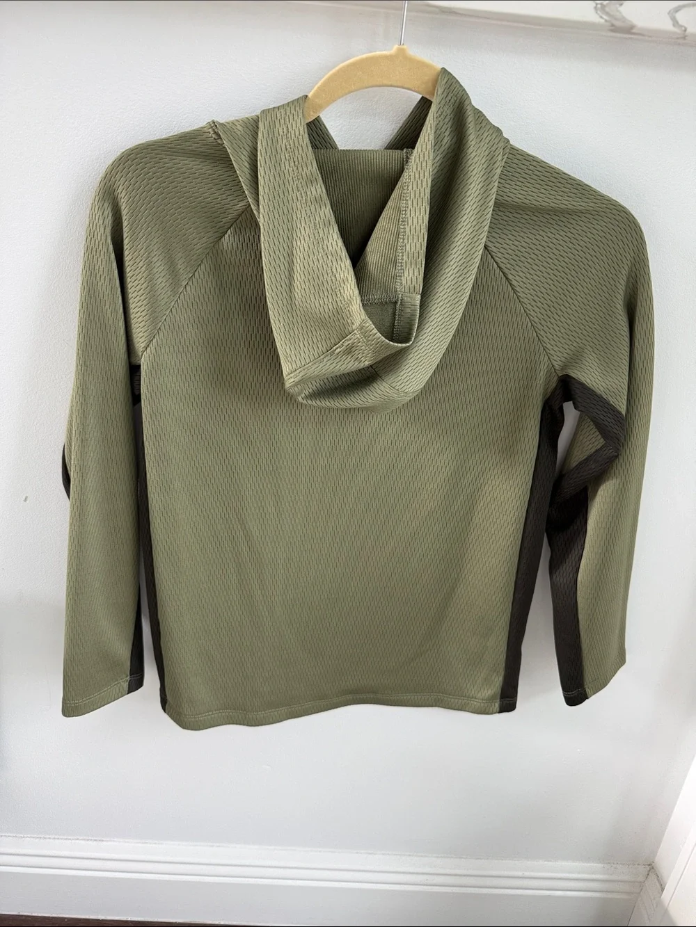 Old Navy Olive Green Crewneck Hoodie with Dark Contrast Panels